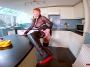 Big titty redhead wife shoves a big dildo deep into her cunt 2/16