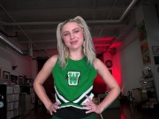 Cheer leader Britt Blair jerks off her Cheer Coach in the point of view hand job video called Coach Has a Boner! 8/16