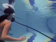 Hottest euro babes alone and naked in the outdoor pool filming each other 5/16