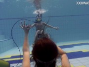 Hottest euro babes alone and naked in the outdoor pool filming each other 8/16