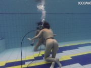 Hottest euro babes alone and naked in the outdoor pool filming each other 9/16