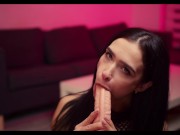 sexy and cute babe sucks cock and gets creampie. 4/16