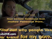 Sexy babe doing live video podcast while driving loud corvette, hubby records from passenger about nudist resort - Lelu Love 16/16