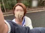 10代(JK)スタイルの変態巨乳M熟女と野外中出しSEX！ 「初めての野外SEX投稿」彼女の巨尻に高速ピストンで膣内射精。 日本人カップル/素人/パイパン/スタイル抜群/巨乳/美女/無修正/露出 1/16