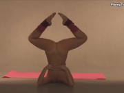 Pizdaletova stretches her arms and legs and shows her tight pussy in process 15/16