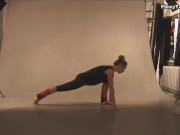 Pizdaletova stretches her arms and legs and shows her tight pussy in process 3/16