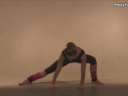 Pizdaletova stretches her arms and legs and shows her tight pussy in process 4/16