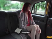 Fake Taxi - skinny redhead Francaise lady with juicy nips agrees to stop to try and fit a big dick inside her for orgasm 2/16