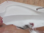 Small Titty Brunette Elizabeth Loves Herself In The Foamy Bathtub! 5/16