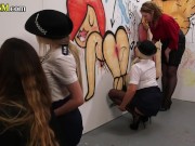 CFNM police MILFS tugging in gloryholes 13/16