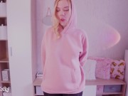 Silly step sis wants to go for a walk with a butt plug on leash, but gets anal fuck instead. 1/16