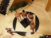 Tattooed Cutie Gets DP In Interracial Gangbang 2/16