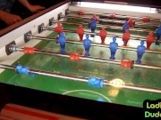 Femdoms 3way fucking guy with bottle 2/16