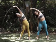 Joanna Angel gets ass fucked in hot yoga pants threesome 1/16