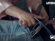 Busty German Babe July Johnson Sucks Pizza Guy's Fat Cock Then Rides Him Good - LETSDOEIT 5/16