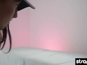 Androgynous beauty films herself masturbating to an orgasm 2/16