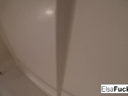 Elsa Jean fingers her hairy pussy 10/16