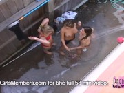 Hot Chicks Frolic Nude In Our Texas Party Pool 2/16