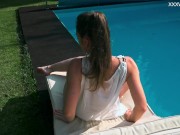 Big beautiful tits and pretty face teen Anastasia swims naked 1/16