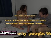 Babe in just thong talks behind the porn scenes with husband about his 1st time getting D & broken down new car - Lelu Love 1/16