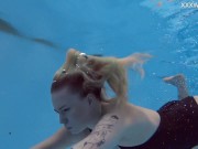 Blonde tattooed tight petite babe Mimi Cica swims clothes free 10/16