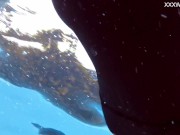 Blonde tattooed tight petite babe Mimi Cica swims clothes free 7/16