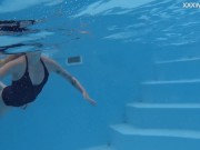 Blonde tattooed tight petite babe Mimi Cica swims clothes free 8/16