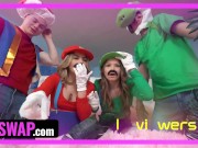 StepSisters Chanel Camryn And Mazy Myers Swap And Fuck Their StepBrothers On Live Stream - SisSwap 9/16