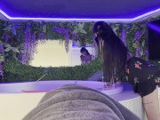 Sexy Tight Pussy Hot Brunette Babe without any underwear in the bathroom plays with jacuzzi and wait for her boyfriend 3/16