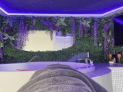 Sexy Tight Pussy Hot Brunette Babe without any underwear in the bathroom plays with jacuzzi and wait for her boyfriend 9/16