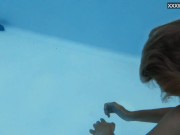 Irina blonde big tits and booty teen swims underwater and undresses 13/16
