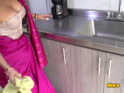 Big Tits Desi MILF Bhabhi Fucked in the kitchen by horny Devar 1/16