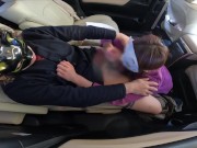 お互い夫婦のお出かけを断って不倫カーセックスする2人 8/16