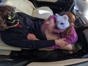 お互い夫婦のお出かけを断って不倫カーセックスする2人 9/16