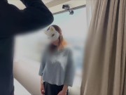 旦那に黙ってお泊まりしてそのまま丸見えのガラスでセックスする人妻 15/16