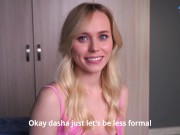 A gorgeous escort girl came to the call for the first time and allowed to cum in a tight pink pussy 1/16