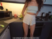 Curly horny neighbor makes a huge squirt if she is fucked hard 1/16