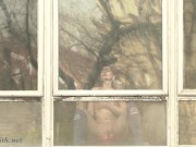 Jeny Smith got naked in the office. You could see her from outside 15/16