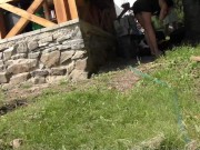 Sexy and Hot Girls Party for Easter to have Lunch in Short Skirts and Mini Sun Dress Dresses without any Underwear 1/16