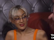 SPH femdoms jerking guy in CFNM group 4/16