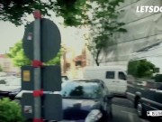 Sexy Brunette Sina Velvet Dicked Down Good In The Bus - LETSDOEIT 2/16