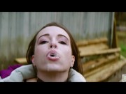 Harsh and tight are the binds of pleasure for suspended forest teen BDSM fetish sub enjoying doms golden piss 15/16