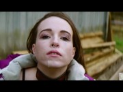 Harsh and tight are the binds of pleasure for suspended forest teen BDSM fetish sub enjoying doms golden piss 16/16