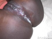 I cum twice in my ebony slut. One in her pussy one in her asshole 16/16