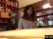 This horny waitress can't resist masturbating in the cafe 2/16