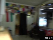 This horny waitress can't resist masturbating in the cafe 3/16