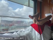 A beauty in a red dress gave herself to a stranger and swallowed all his sperm! 11/16