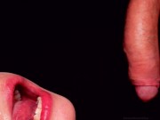 CLOSE UP: Perfect Sloppy Milking Mouth for Your DICK! CUM TWICE! Best BLOWJOB ASMR 4K EVER 15/16
