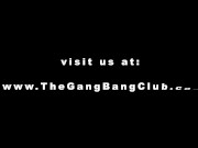 Two real amateur wives with a group of men 13/16