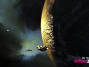 Threesome scifi porn with alien, cyborg and futanari babes by Wye4X 2/16